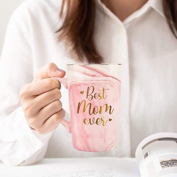 Pink 'Best Mom Ever' Mug - 12oz for Mom on Christmas, Mother's Day, Birthday - Picture 8 of 12